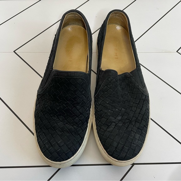 M. Gemi | Cerchio Woven Suede Slip on Sneaker Black Size 39 - Picture 3 of 15